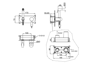 Гигиенический душ со смесителем Boheme Impertiale 425, золото